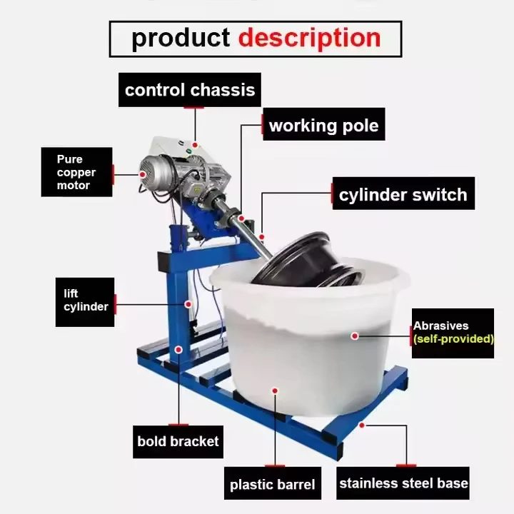 Wheel Polishing Machine With Abrasive Medias Wheel Polisher for Alloy Wheels