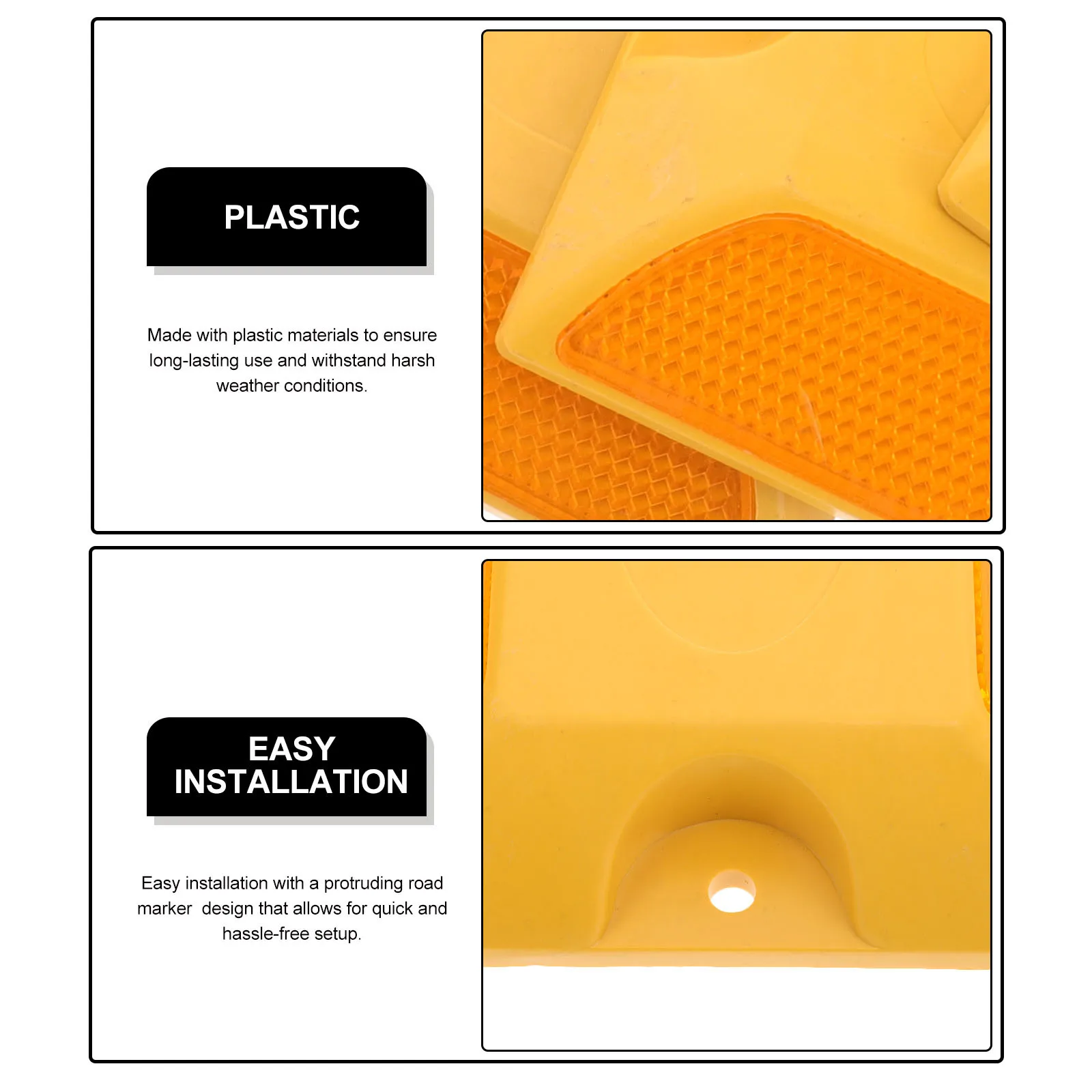 

4Pcs Double Sided Reflective Road Studs Enhanced Visibility Easy Installation for Highways Parking Lots Safety