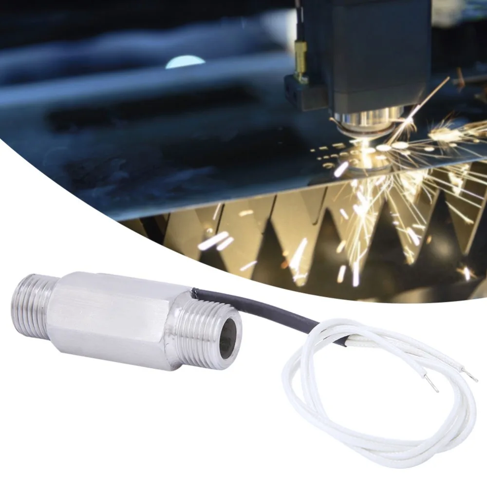 304 Stainless Steel Water Flow Switch FS-03 Model 1/2NPT Double Male Thread Water Flow Sensor Minimal Obstruction