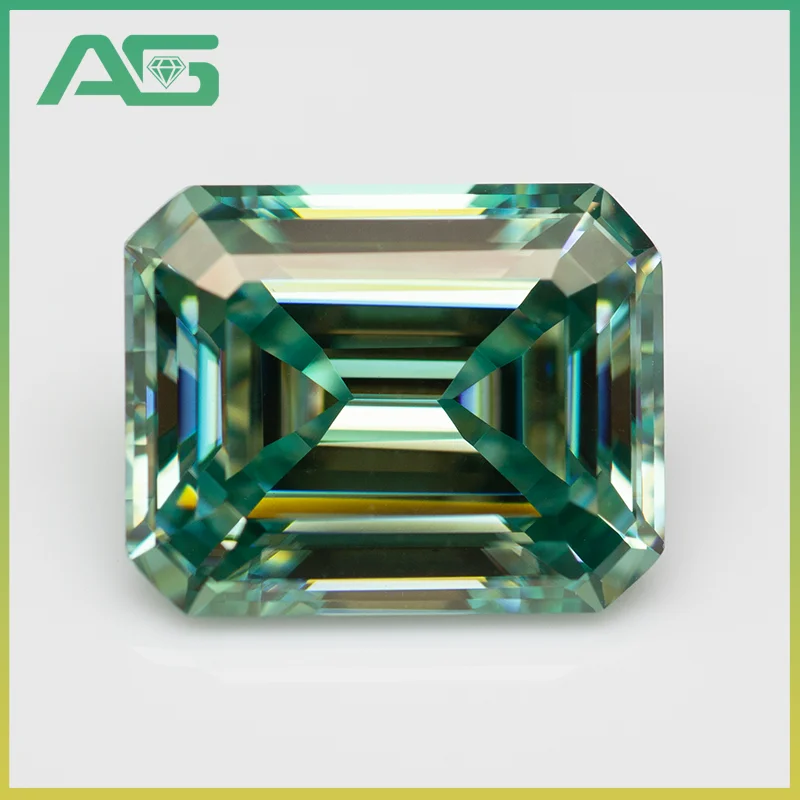 Never Fade Green Emerald Cut0.8-5.0ct Pass Diamond Tester Moissanite Loose Stones With GRA Certificate