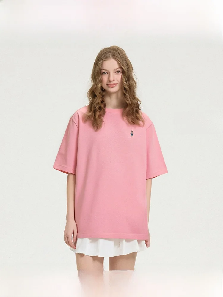 

Noisy Teddy ex round Ne ort Sve T-irt Summer New Faion Casual Color Cotton 00% Pure Color T-irt