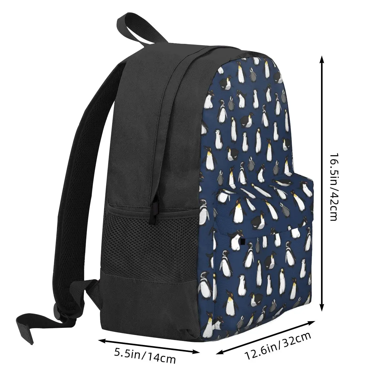 Saco de pingüim bonito para meninos e meninas, mochilas escolares, mochila para laptop, bolsa de ombro, variante azul escuro, estudantes