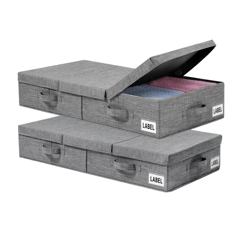 

Under Bed Storage Box with Lid - Foldable for Closet Organization - Blankets, Toys & Fabric Storage