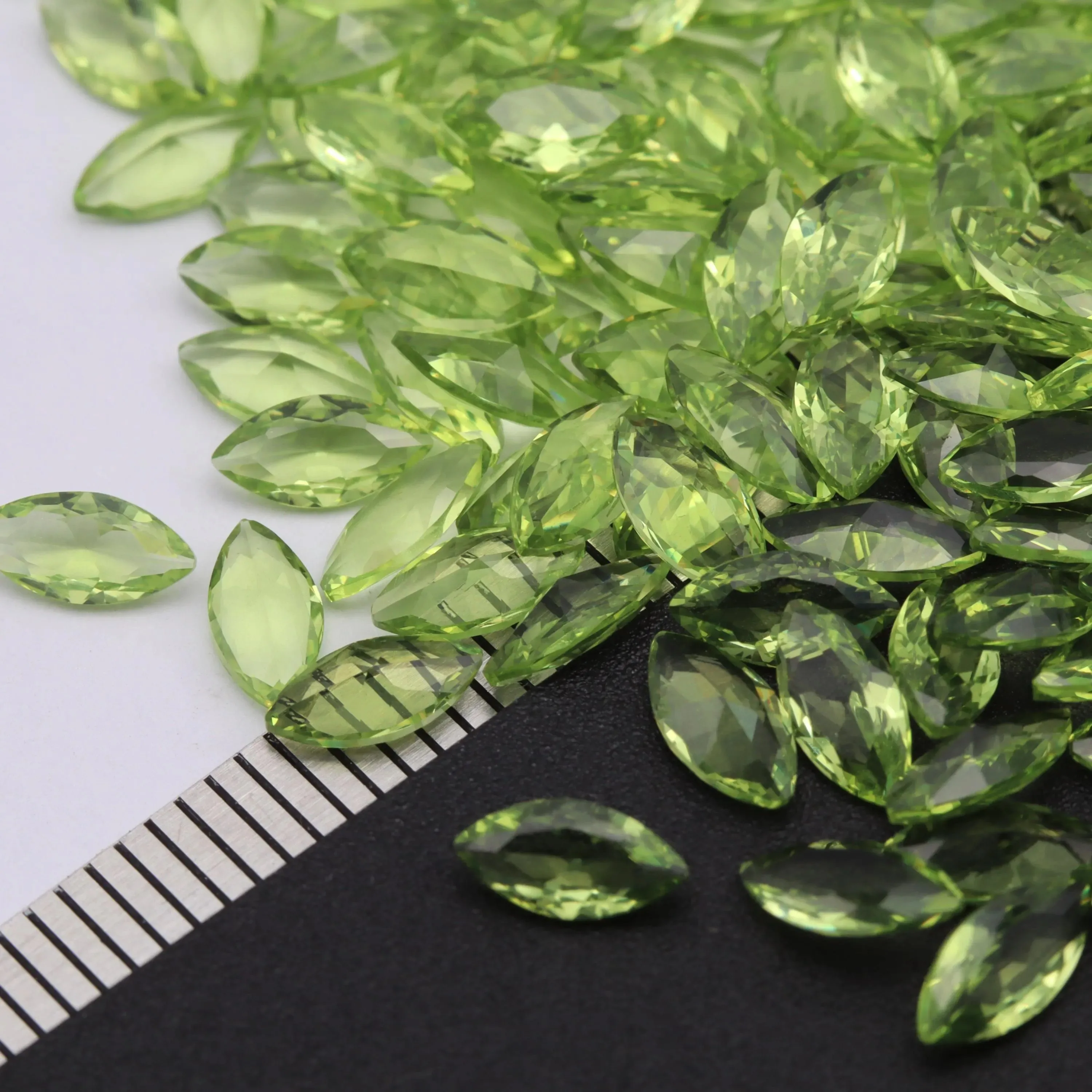 Marquise LOT Heat Resistant Peridot, Citrine Nano Gem Crystal Heat Resistant Loose Stones Round Cut