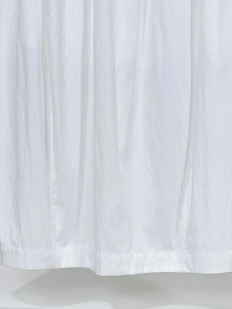 Saia Midi de Cintura Alta, Plissada, em Cor Pura, de Algodão, Sensação Doce e Elegante