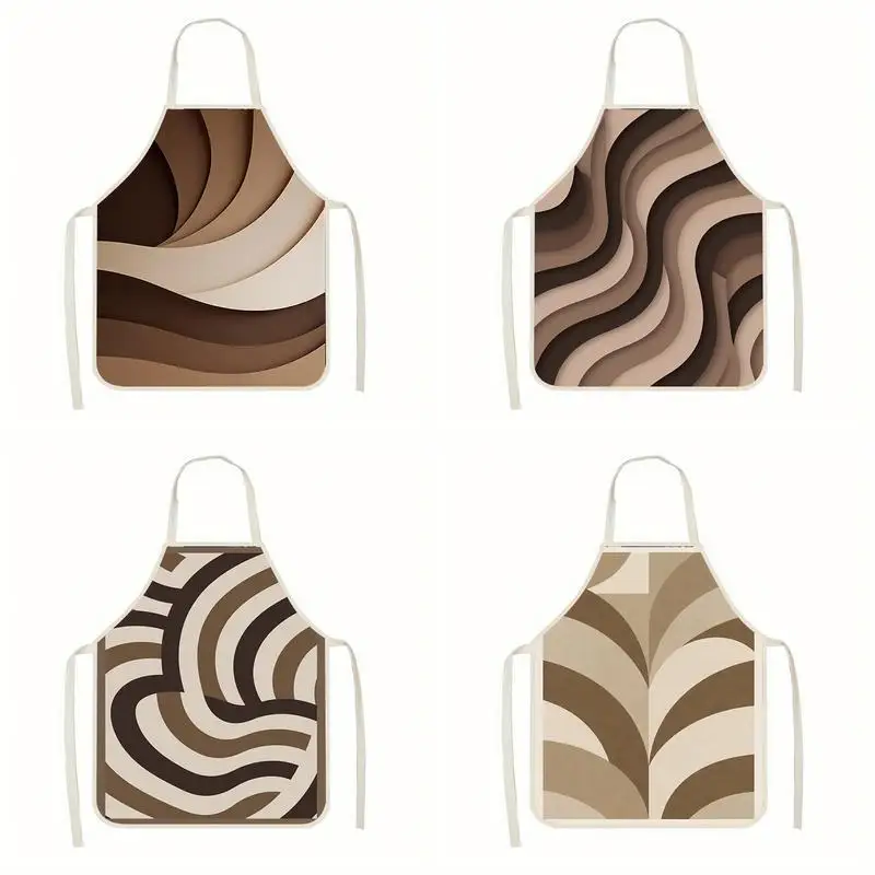 

Wavy Pattern Aprons Linen apron, suitable for kitchen cooking, parent-child interaction, painting and other scenarios