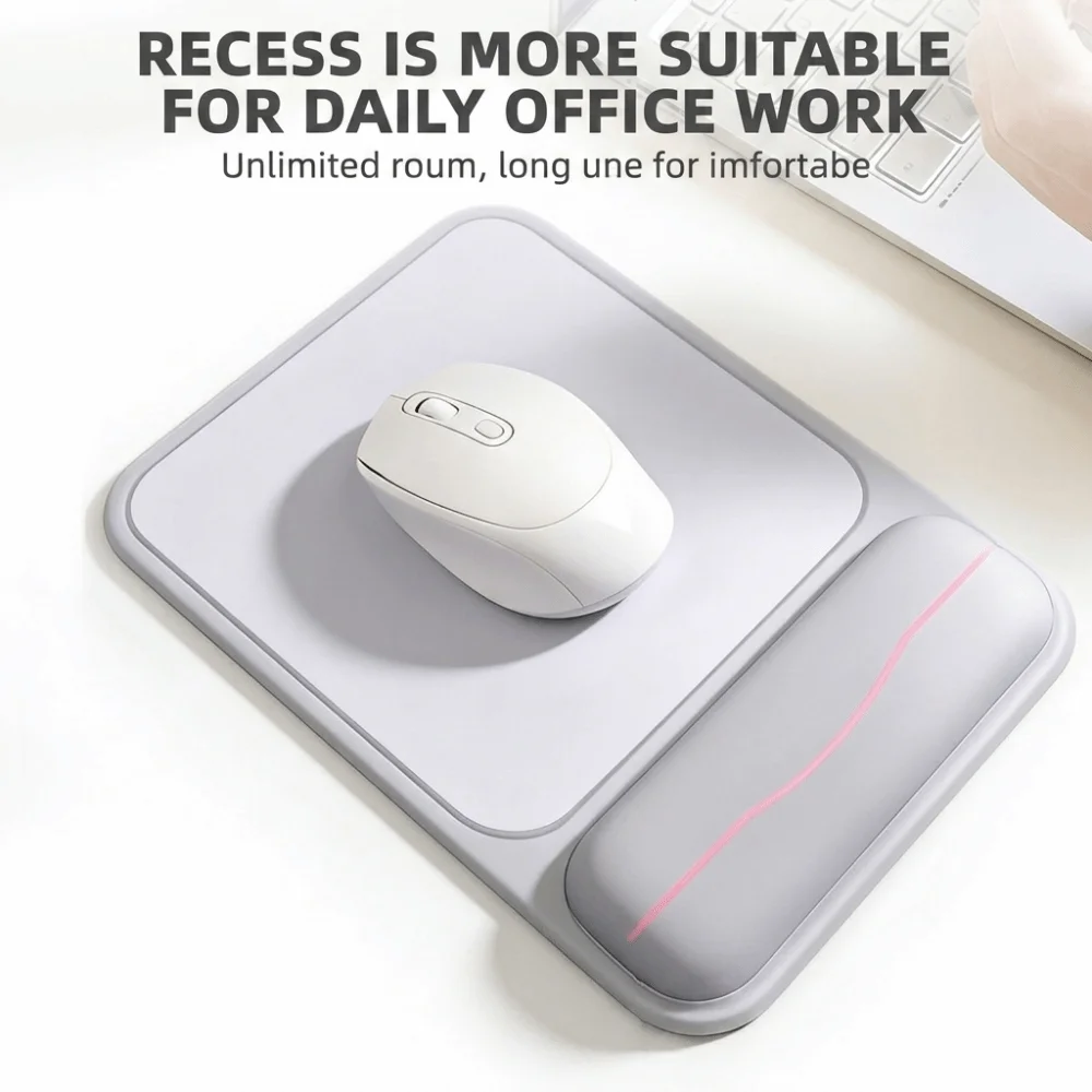 Ergonomic Wrist Rest Mouse Pad Non-Slip Base Washable Hand Pillow Durable Slow Rebound Keyboard Holder Computer Desk