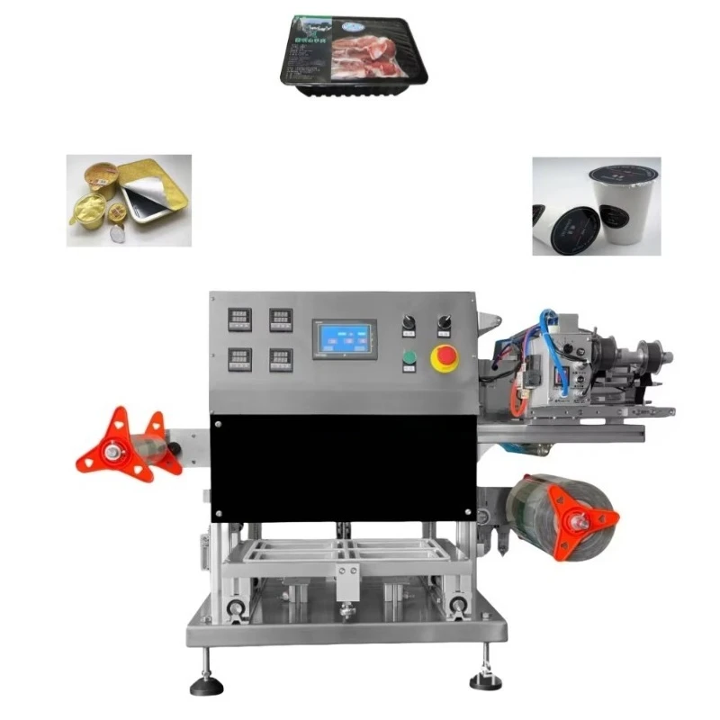 

Automatic Tray Sealer Take Way Latest Seal Cups For Ice Drinks Coffee Machine Cups Automatic Food Seafood Plastic Box Sealer