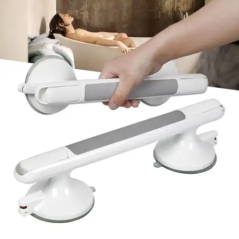 욕조 및 샤워용 강력한 흡입 컵이 있는 샤워 손잡이 그랩 바, 샤워 안전 핸드 레일, 드릴 없음, 욕실 밸런스 바