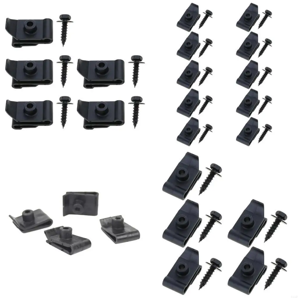 6XDF 5/10Pcs Car Screw Base U Clips Car Bumper Lining Wheel Arches Fasteners