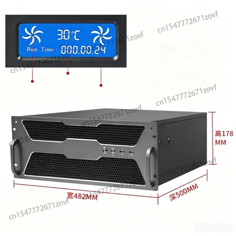 4U Industrial Control Chassis 660 Deep Temperature Control Screen Usb3.0 Video E-atx Dual Channel Industrial Computer Rack