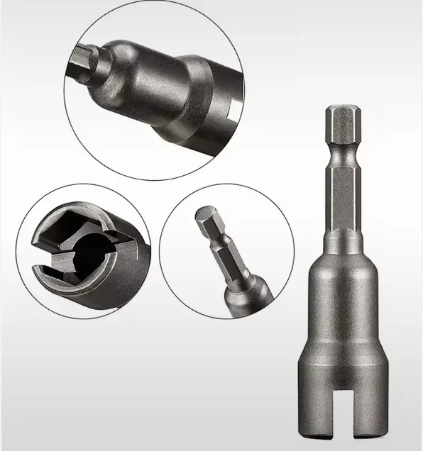 Natural Slotted Butterfly Hole Socket Wrench Electric Screwdriver with 65/80mm Hexagonal Handle Wing Nut for Home Repair
