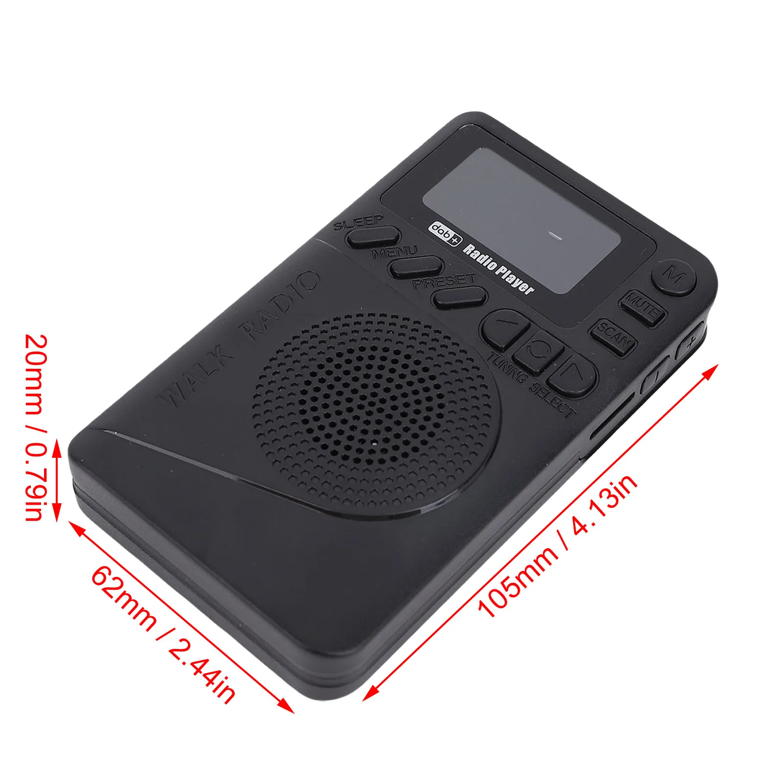 راديو DAB + FM محمول 3 في 1 تصميم LED شاشة ملونة راديو جيب محمول مدمج سمّاعات بلوتوث وبطاقة تخزين