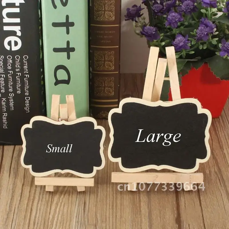 

5 Set/PCS Mini Blackboard Wooden Menu Message Label Board Stand Chalkboard Portable Wedding Party Decor Memo Clips Ornaments