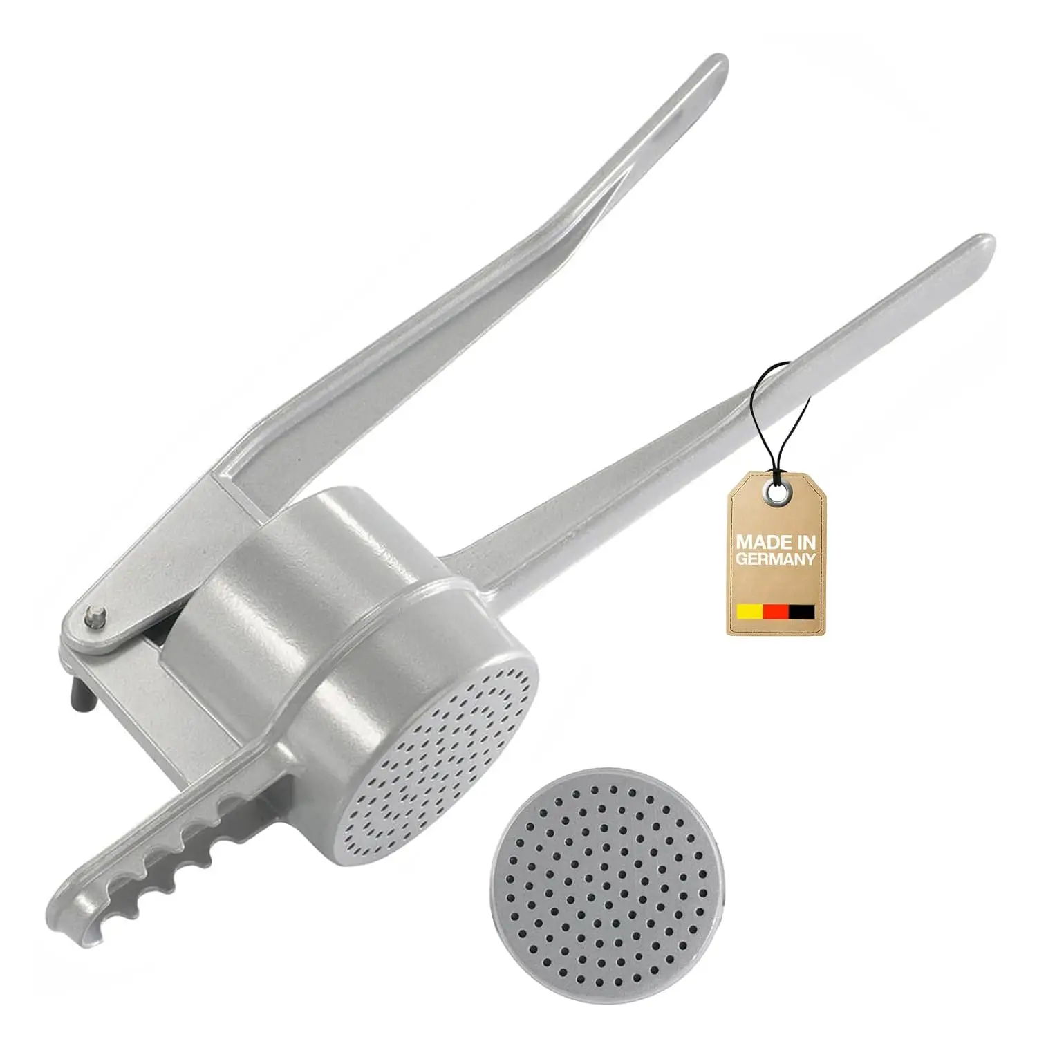 

Classic Round Noodle Maker for Spaetzle and Potatoes, Dishwasher Safe with Easy Assembly