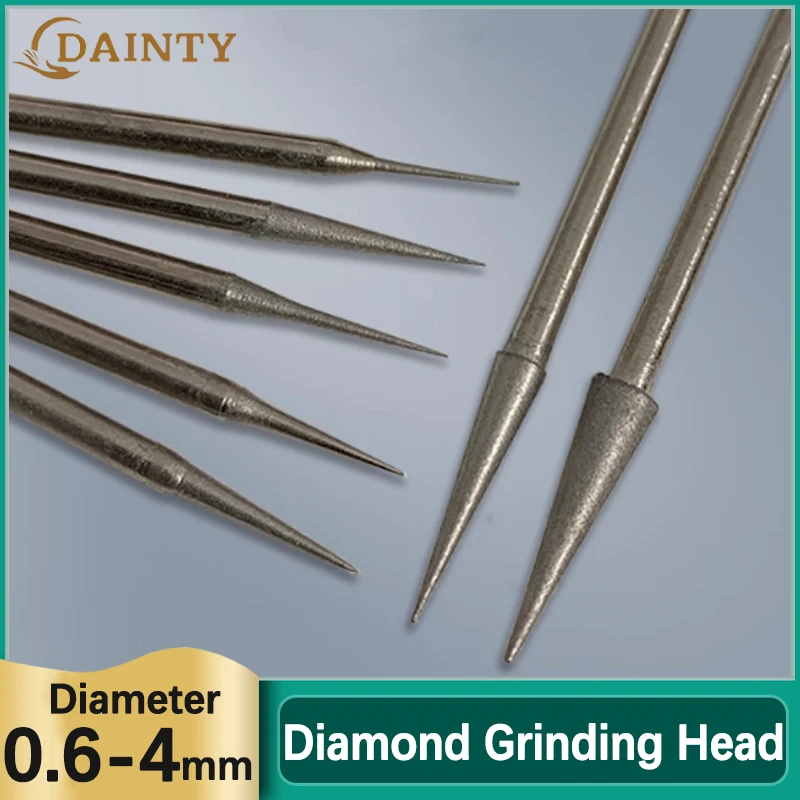 

Dia 0.6-4mm Diamond Grinding Head 2.35mm Shank Diamond Needle Bit Burr Engraving Grinding Head Teeth Grinding Small Drilling Bit