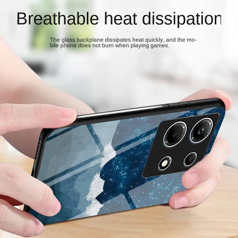 Infinix Note 30 4G X6833B X6716B Case Starry Tempered Glass Hard Back Cover Phone Case Silicone Bumper for Infinix Note 30 4G