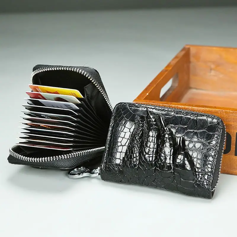 2026 موضة جديدة للرجال حاملي البطاقات والهويات التمساح جلد طبيعي قصير المنظم محفظة الصبي العلامة التجارية الفاخرة حامل بطاقة الرجال محفظة