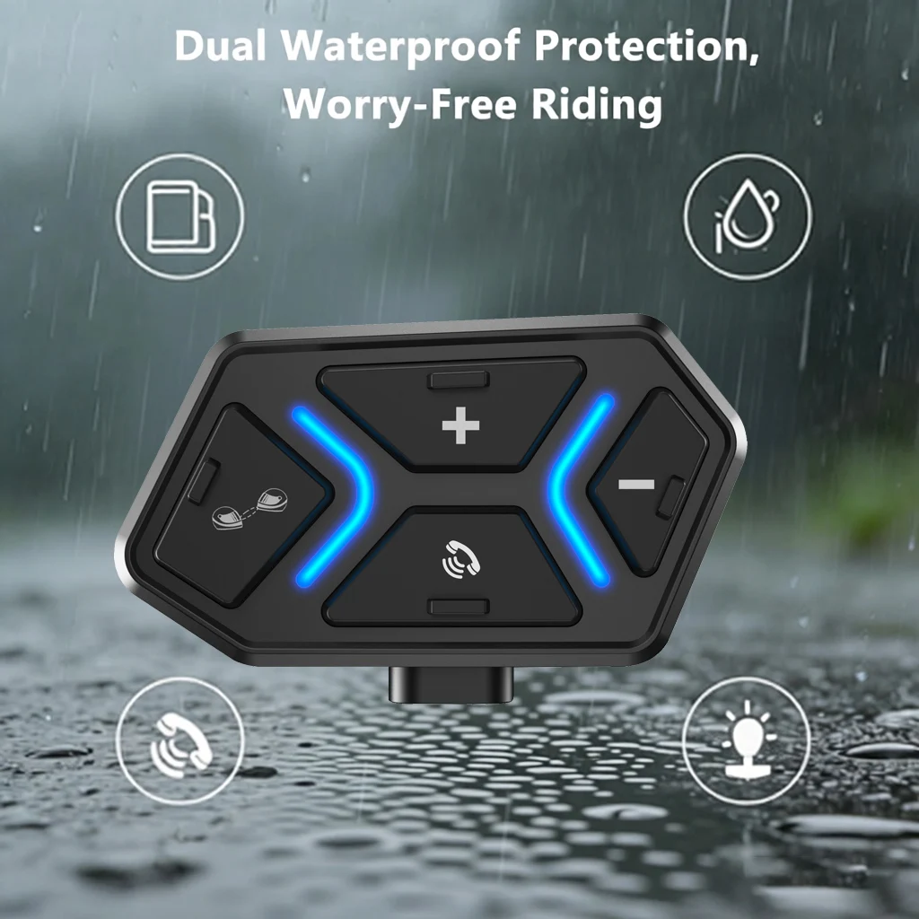 C25 Mini Helmet Bluetooth Headset 500M Dual Hybrid Intercom Waterproof 20 Hours Ultra-Long Battery Life Ultra-Light Bluetooth 4