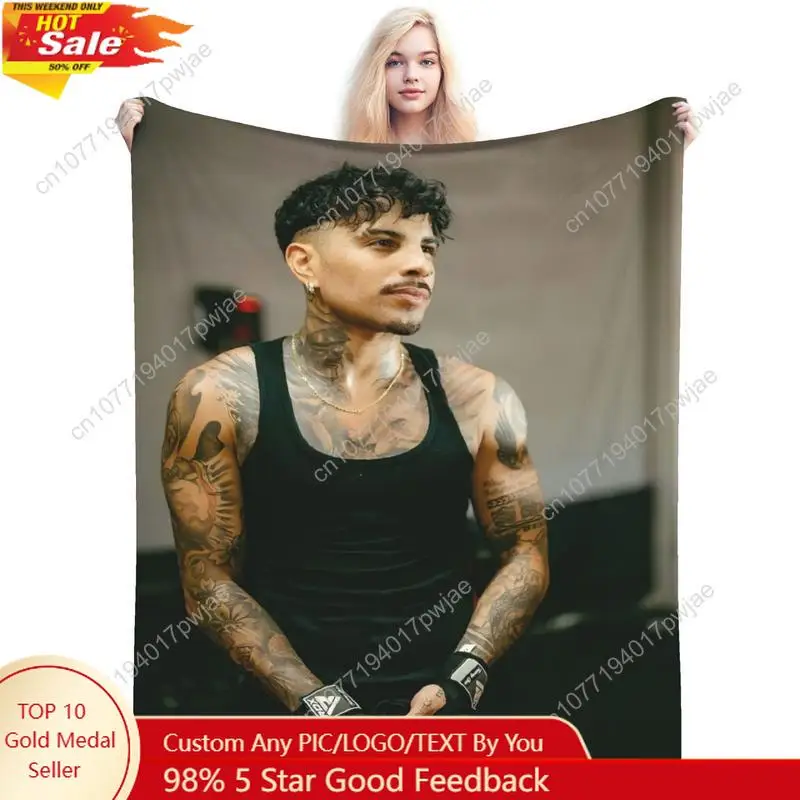 

Rauw Alejandro themed print super soft flannel blanket - all season comfort, perfect for sofas and beds Custom blankets