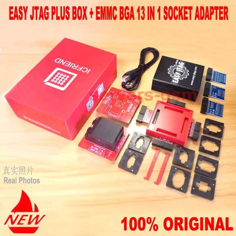 New version Z3X Easy Jtag Plus Box Easy-Jtag plus box，ICFRIEND E-MATE EMMC BGA 13 IN 1 Socket and ISP Adapter