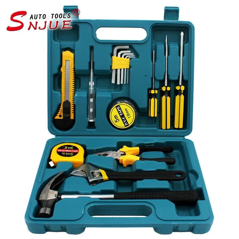 

Hardware Tools 16-piece Gift Combination Toolbox Car Home Maintenance Tool Set Hammer Wrench 8016G