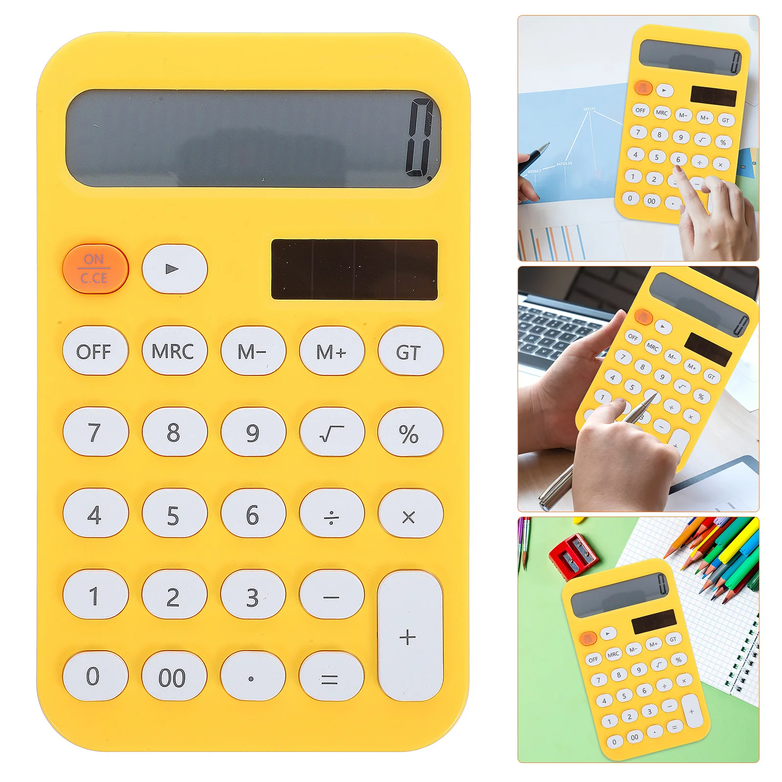 

Portable Electronic Calculator ABS Material Design Basic Desktop Calculator Easy Operation Office School Calculating