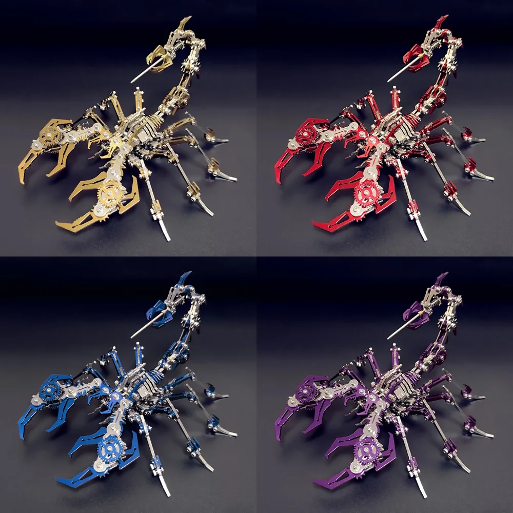 3D Scorpions Metallpuzzle Steampunk Mechanisches Insektenmodellbausatz Floatingcity Steel Warcraft Montieren Sie handgefertigtes Spielzeug für Erwachsene