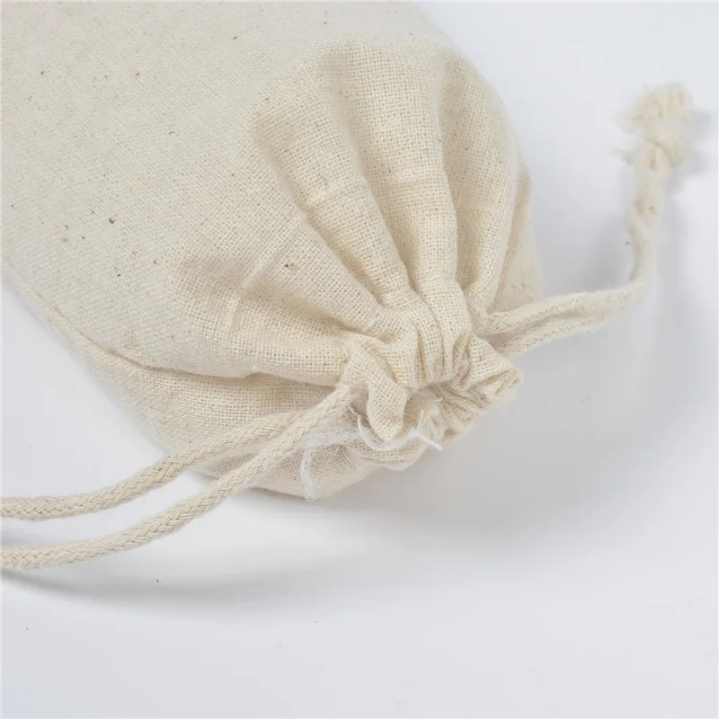 Big Size Reusable Organic Muslin Dust Pouch10x12/10x15/16x22/20x30/30x40cm Large Capacity Grocery Cotton Storage Drawstring Bag