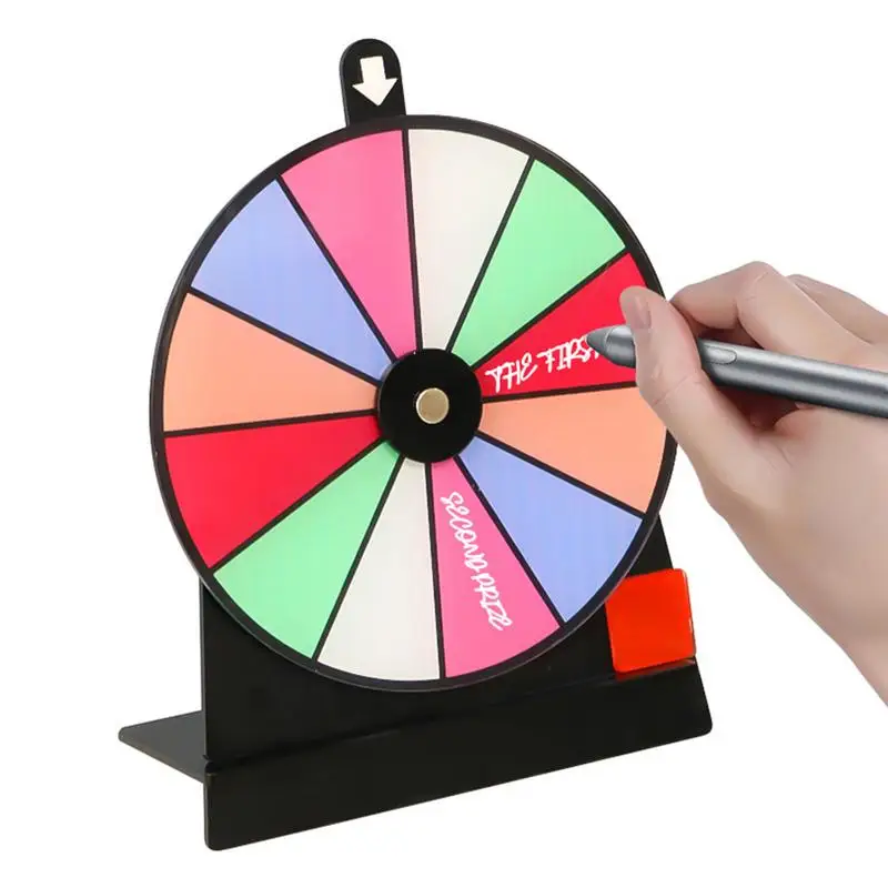 Prijzenrad Antislip Wiel Van Fortune Game Spinner Met Standaard Uitwisbaar Acryl Board Roulettewiel 12Slots Tafelblad Prijzenwiel