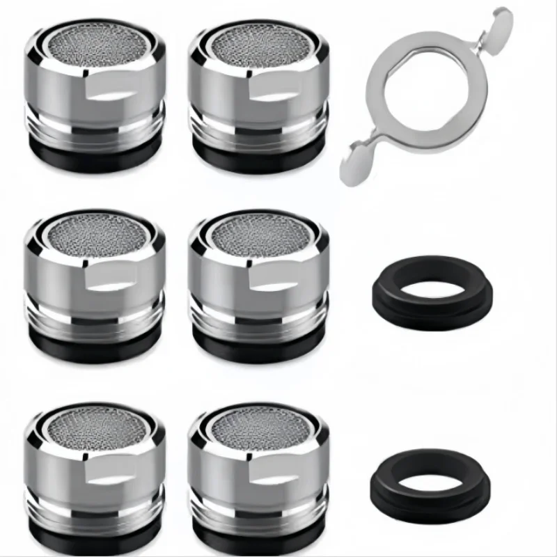 

【6Pcs M24 Aerator + Wrench Set】Faucet Water Filter & Bath Tub Spout Nozzle, Threaded Aerator with Mesh Screen, Saving Aerato