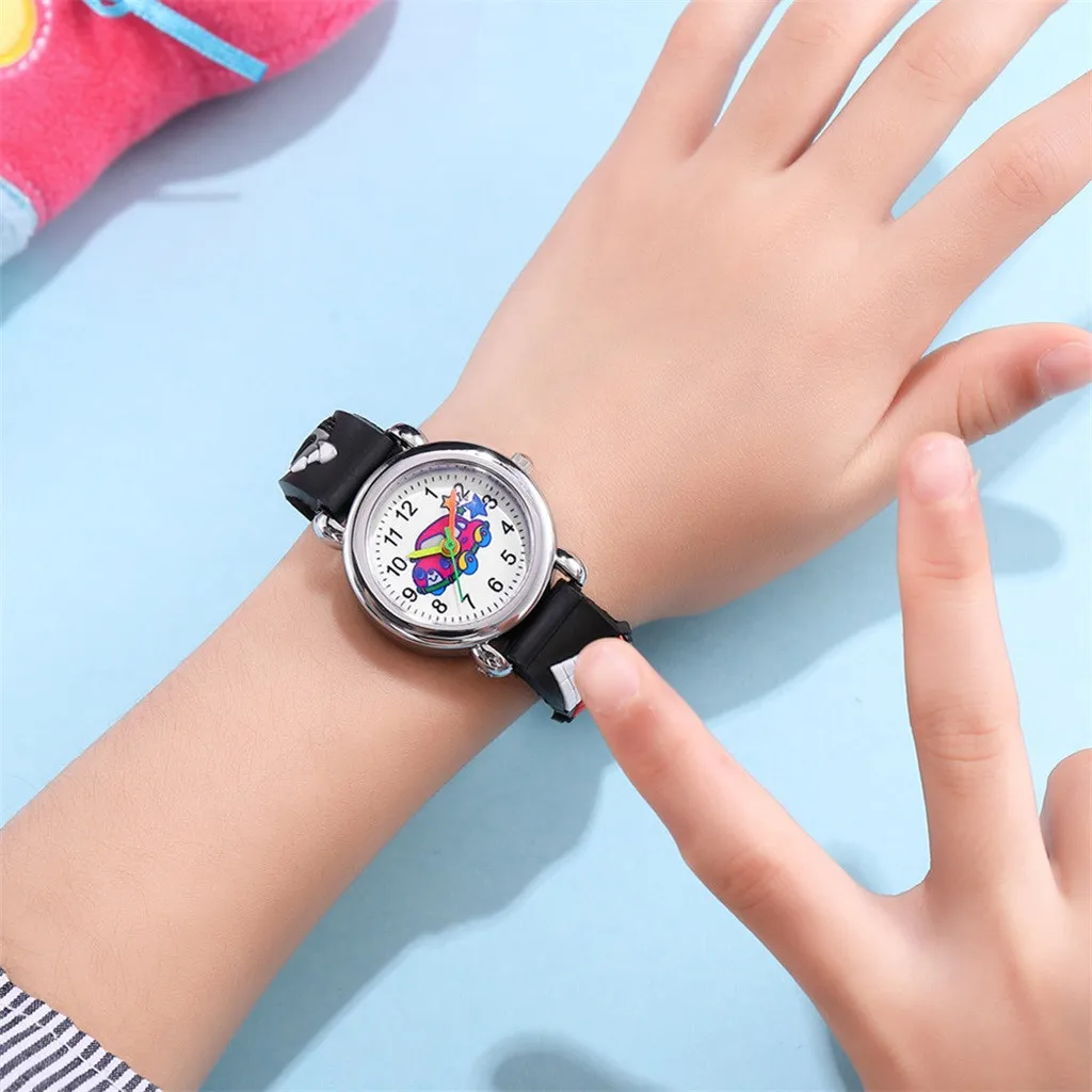 Reloj con patrón de dibujos animados para niños, banda de cuero Simple, reloj de cuarzo analógico para niños, niñas, niños, estudiantes, regalo de fiesta de cumpleaños