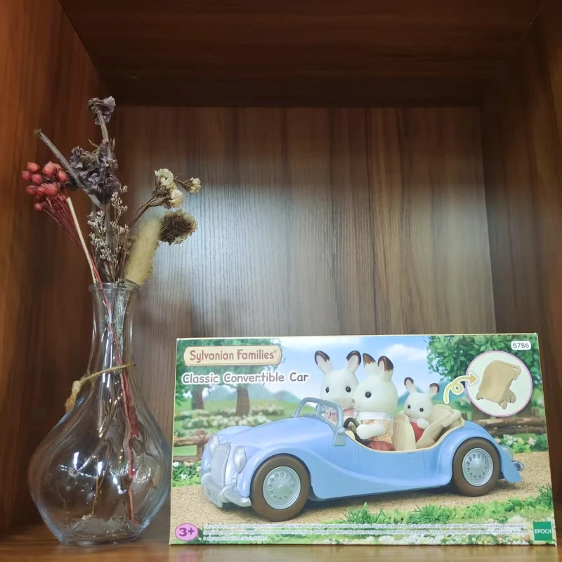 Sylvanian Families Klassische umwandelbare Auto-Simulationspuppe, Kunststoffmaterial, Oberfläche, Beflockung, Spielhaus, Kattunische Lebewesen, Spielzeug