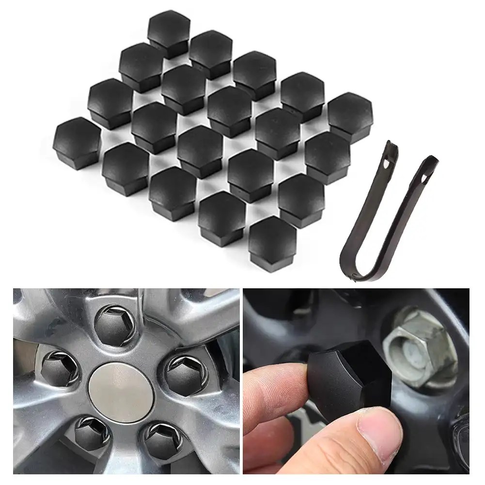 20Pcs/Set Car Wheel Nut Car Tire Wheel Center Nut Protection Cover Bolt Cap with Tool for Tesla Model 3 Y X S