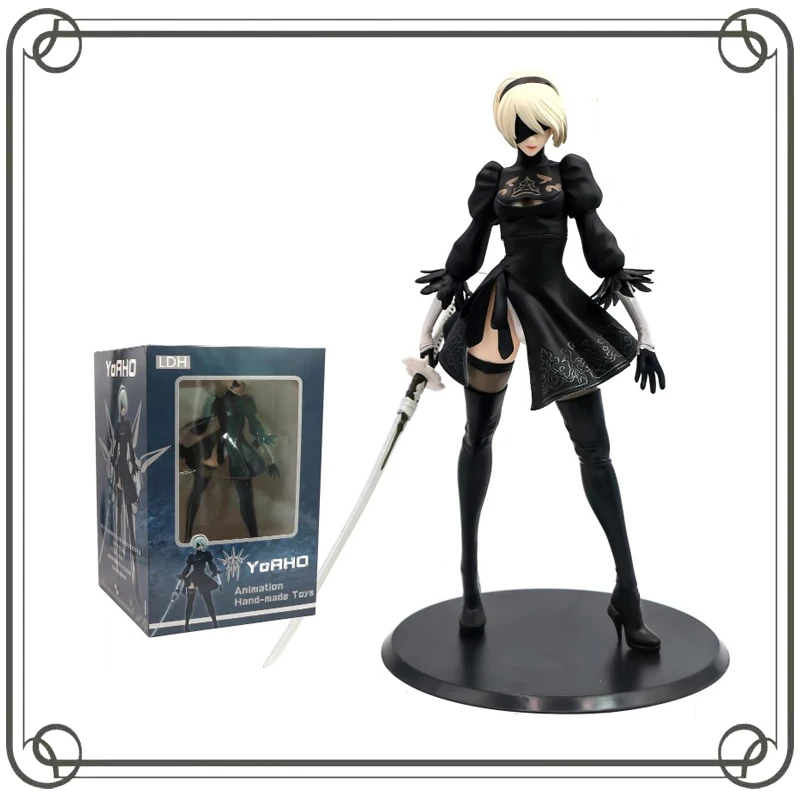

28CM YoRHa No.2 Type B Two-dimensional Beautiful Girl Action Figure PVC Model Desktop Ornament Holiday Gifts Model Toys
