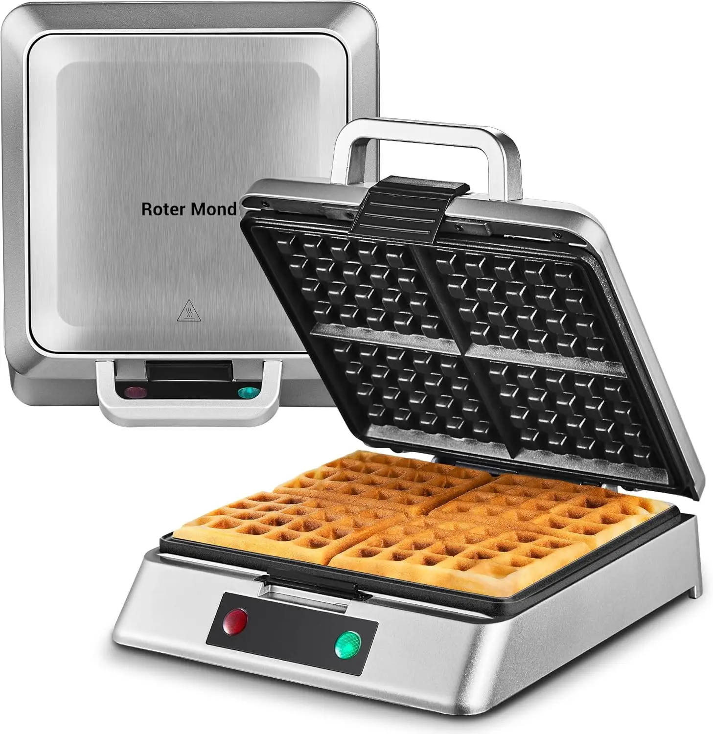 

Вафельница, Бельгийская вафельница, квадратная рифленая машина на 4 кусочка, антипригарная поверхность для легкой очистки