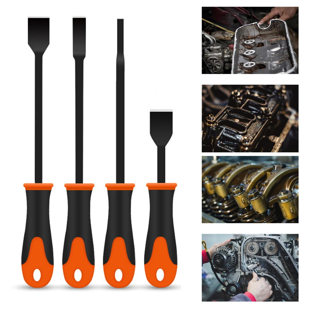 1/4pcs Automotive Gasket Scraper With Blade Heavy Duty Cylinder Oil Dirt Sealant Cleaning For Gasket Removal Tool
