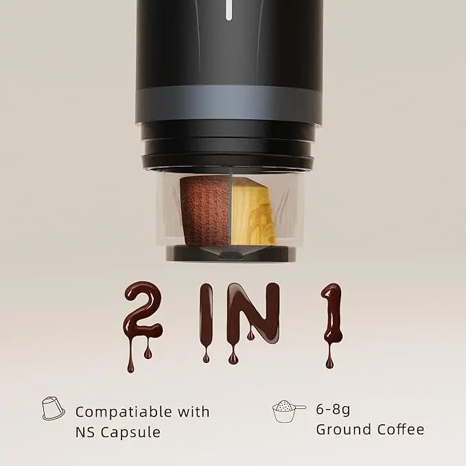 In stock 3in 1 Fast Self Heating Rechargeable Outdoor Camping NS Ground Portable Espresso Machine Travel Coffee Maker