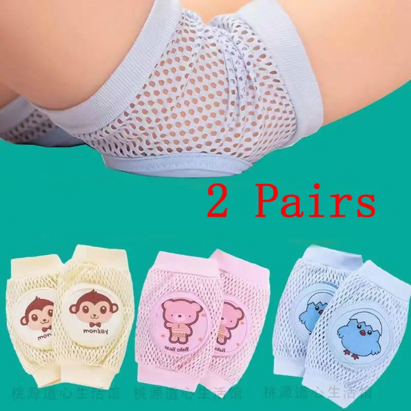 2 Pack Baby Knee Pads Toddler Anti Fall Crawling Protective Gear Baby Safety Summer Thin Children's Kneecap Mesh Knee Protector