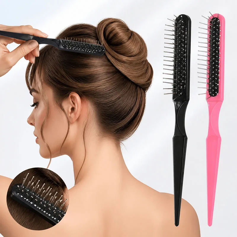 Pointed Tail Hair Styling Comb Stainless Steel Bristle Air Cushion Hair Brush Hair Sectioning Styling Brush Hairdressing Tools