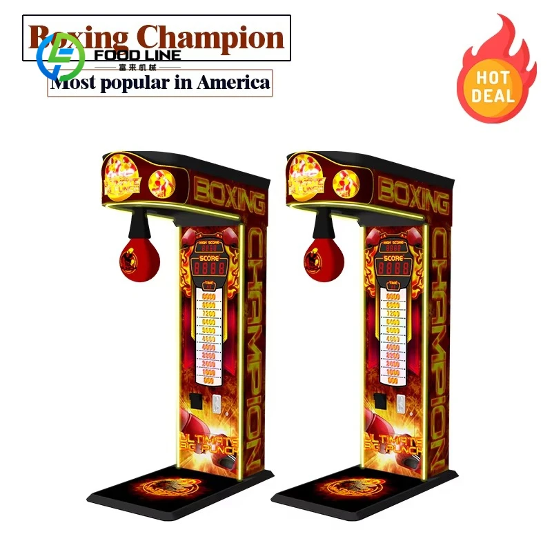 Customized Boxing Arcade Game Punching Bag Machine Street Amusement Coin Operated Electronic Boxing Game Vending Machine
