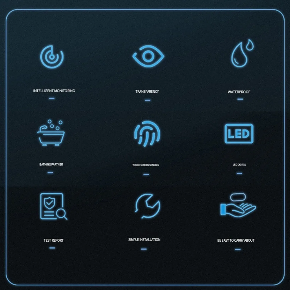 Время ванны, светодиодный дисплей температуры, сенсорная активация, точный датчик температуры воды, термометр с сенсорным экраном, простая установка