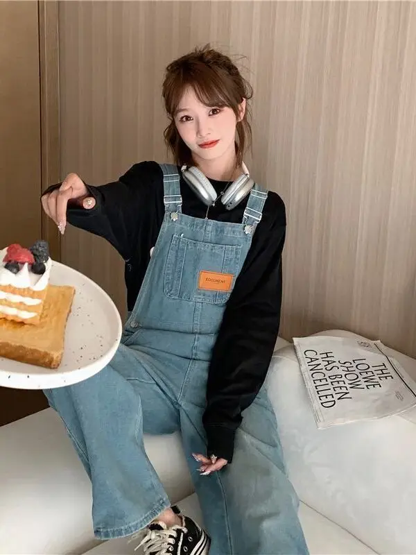 

Винтажные джинсовые комбинезоны, женские весенне-осенние новые утягивающие цельные брюки для женщин больших размеров