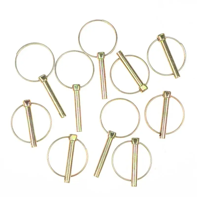 Safety Lynch Pin 10Pcs Anti-Lost Lock Pin with Retaining Ring for Towing Trailer ATV UTV Farm Equipment