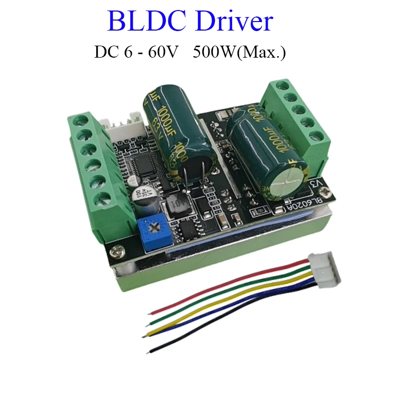 

BLDC DC 6V 12V 24V 36V 60V 500W High Power Hall Brushless Motor Driver Speed Switch, PWM control, CW/CCW Control