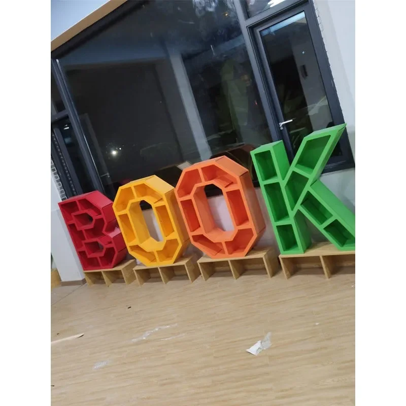 Letter combination bookshelf Bookcase display shelf Picture book library Reading room Picture book shelf
