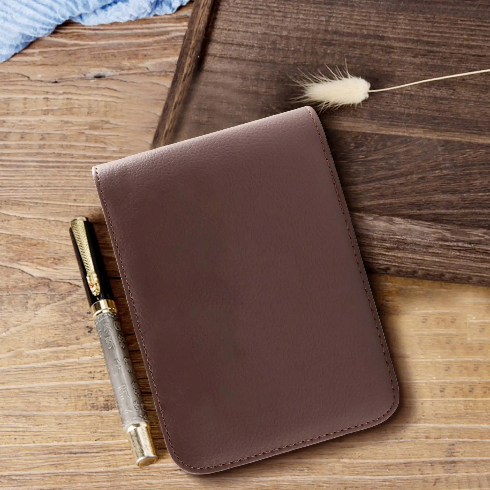 【CYBER MONDAY】Fountain Pen Roller Brown Leather Binder Case Holder Stationery for 12 Pens