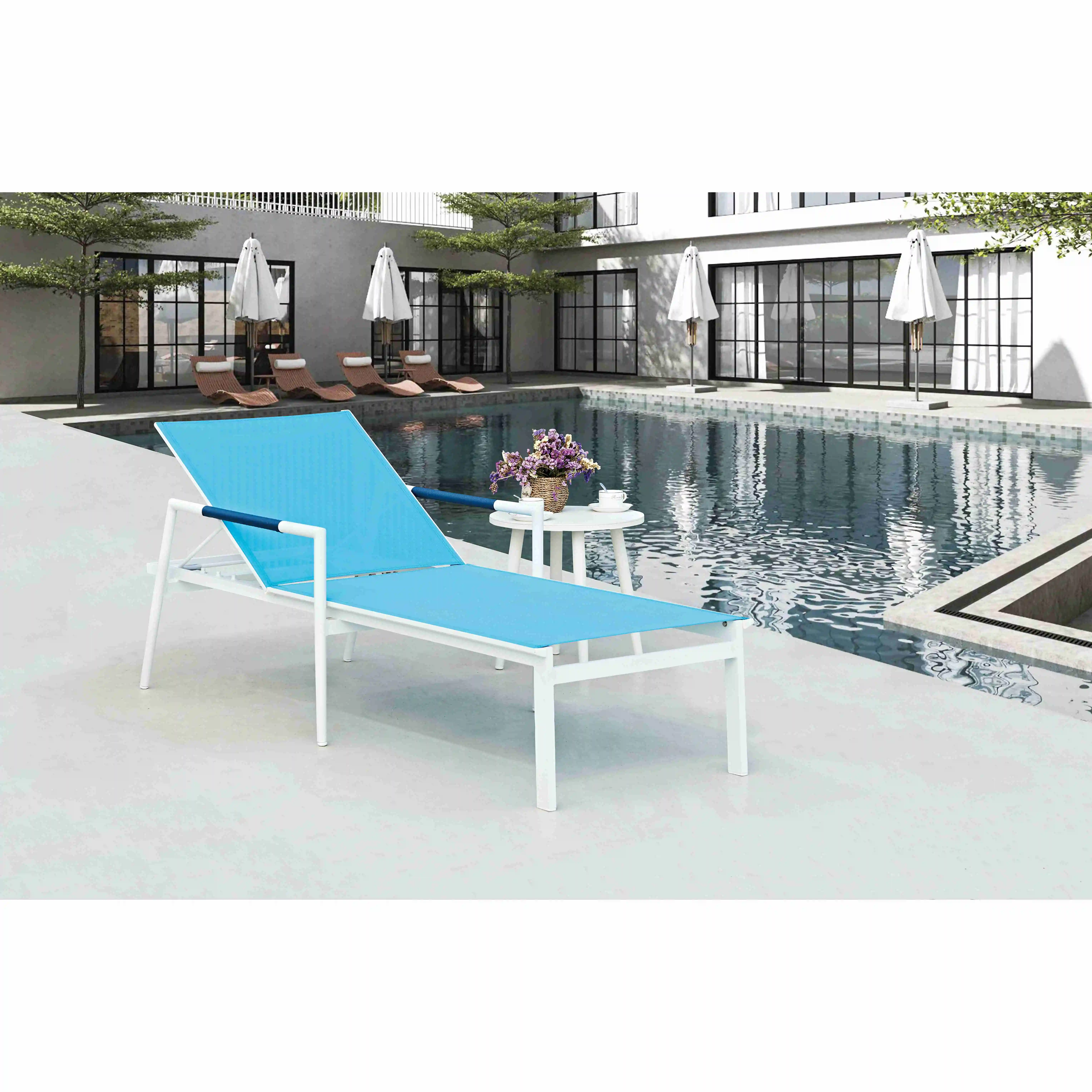 

Modern Luxury Aluminum Mesh Sun Lounge for Outdoor Leisure Durable for Seaside Sand Beach Swimming Pools Hotels Villas