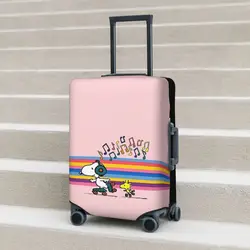 Snoopy Pink Suitcase Cover Cruise Trip Protector Flight Useful Luggage Supplies