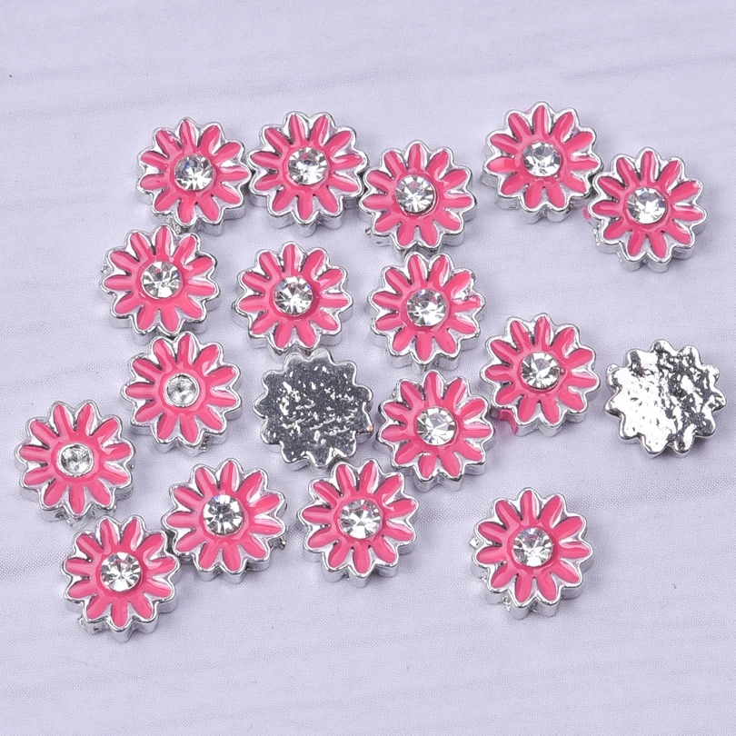 20Pcs/Lot Mini Daisy Rose Flower Cactus Maple Leaves Floating Charms DIY Heart Family Love Letter Beads Jewelry Accessories Bulk